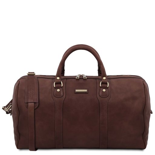 Dark Brown leather Duffel Bags Oslo - by Tuscany Leather