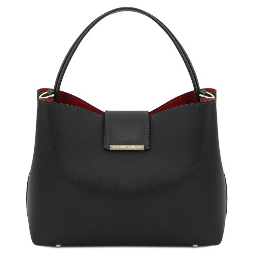 Black leather Handbags Clio - by Tuscany Leather