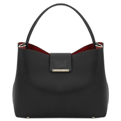Black leather Handbags Clio - by Tuscany Leather