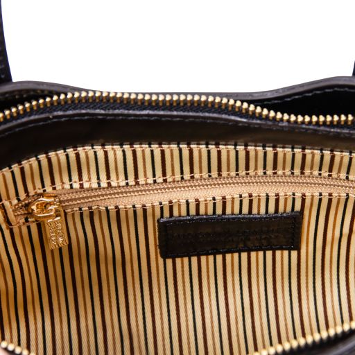 Dark Blue leather Handbags Amelia - by Tuscany Leather