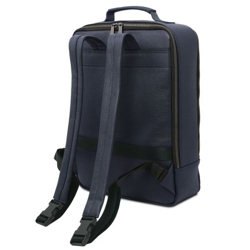 Dark Blue leather Backpacks Brooklyn - by Tuscany Leather