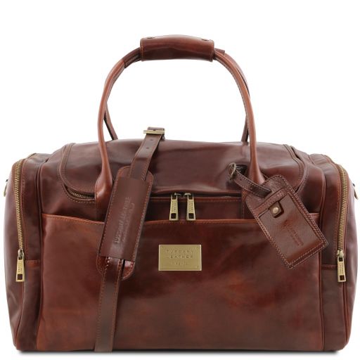 Brown leather Duffel Bags TL Voyager by Tuscany Leather