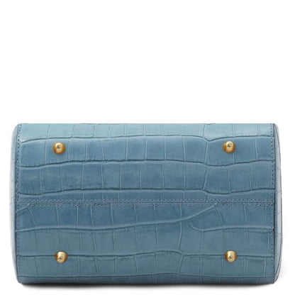 Light Blue leather Handbags Layla - by Tuscany Leather