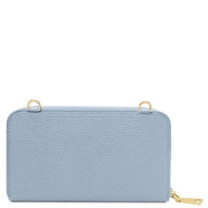 Urania - Leather wallet/phone holder with strap