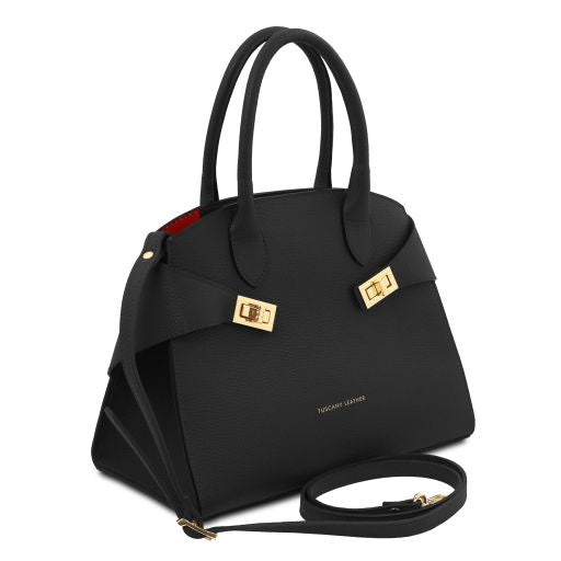 Black leather Handbags Coccola - by Tuscany Leather