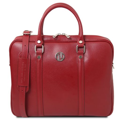 Red leather Laptop Bags Prato - by Tuscany Leather