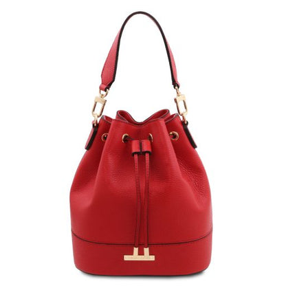 Lipstick Red leather Handbags TL by Tuscany Leather