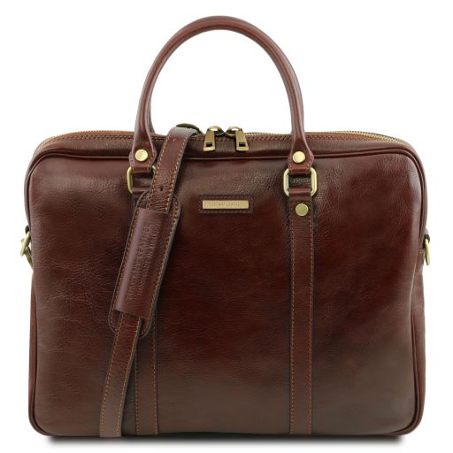 Brown leather Laptop Bags Prato - by Tuscany Leather