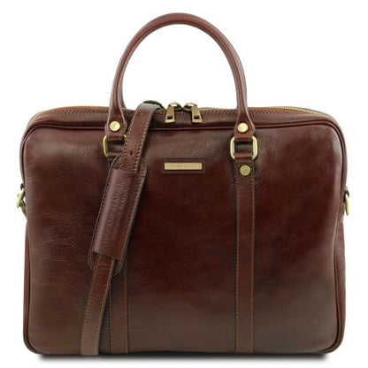Brown leather Laptop Bags Prato - by Tuscany Leather