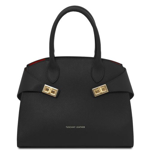 Black leather Handbags Coccola - by Tuscany Leather