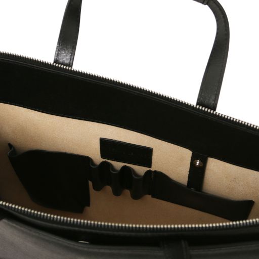 Dark Blue leather Briefcases Palermo - by Tuscany Leather