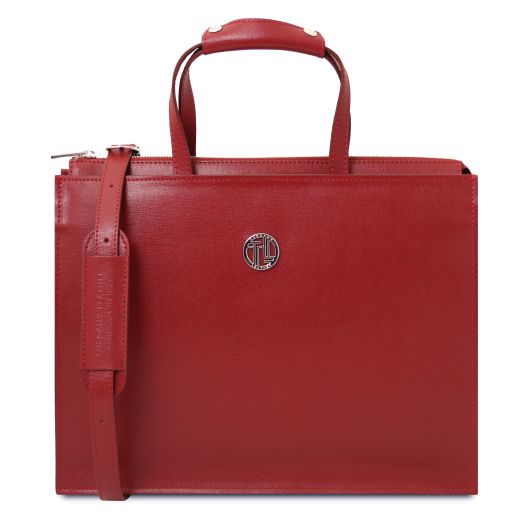 Red leather Briefcases Palermo - by Tuscany Leather