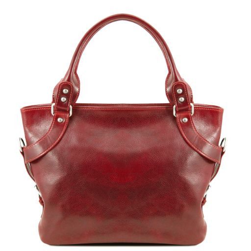 Red leather Shoulder Bags Ilenia - by Tuscany Leather