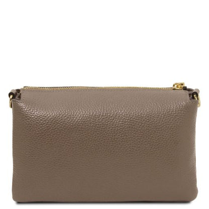 Dark Taupe leather Handbags Sia - by Tuscany Leather