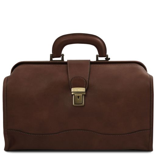 Dark Brown leather Doctor Bags Raffaello - by Tuscany Leather