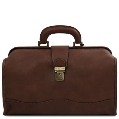 Dark Brown leather Doctor Bags Raffaello - by Tuscany Leather