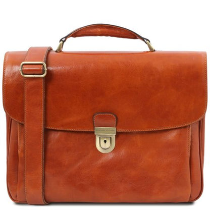 Honey leather Laptop Bags Alessandria - by Tuscany Leather