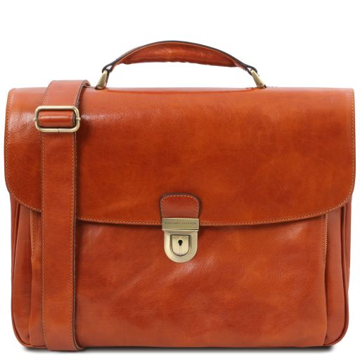 Honey leather Laptop Bags Alessandria - by Tuscany Leather