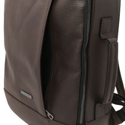 Dark Blue leather Backpacks Brooklyn - by Tuscany Leather
