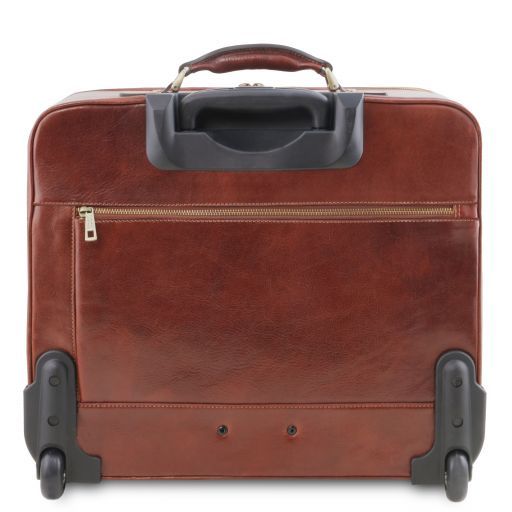 Black leather Suitcases Varsavia - by Tuscany Leather