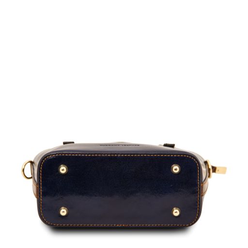 Dark Blue leather Handbags Amelia - by Tuscany Leather