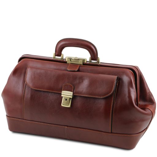 Brown leather Doctor Bags Bernini - by Tuscany Leather