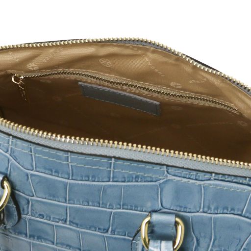 Light Blue leather Handbags Layla - by Tuscany Leather