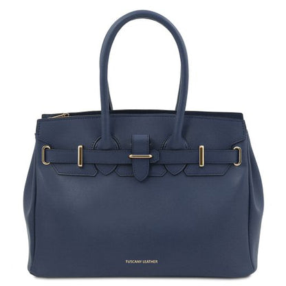 Dark Blue leather Handbags TL by Tuscany Leather