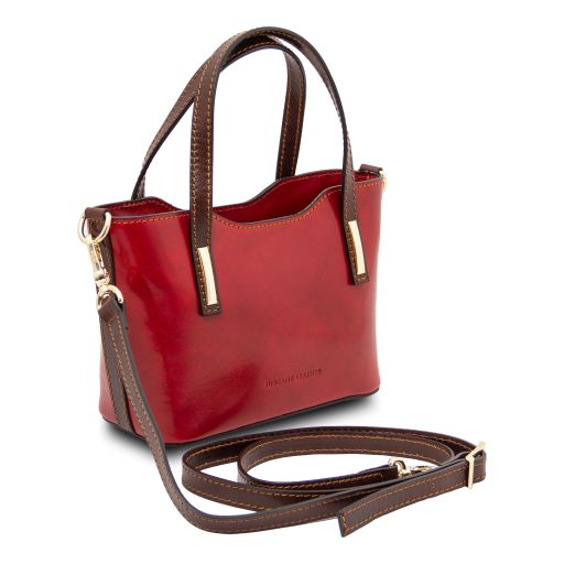Dark Blue leather Handbags Amelia - by Tuscany Leather