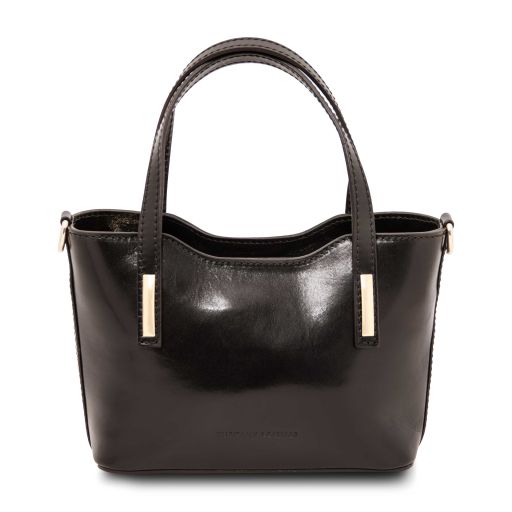 Black leather Handbags Amelia - by Tuscany Leather