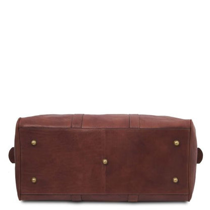 Dark Brown leather Duffel Bags Oslo - by Tuscany Leather