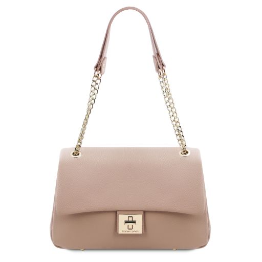 Nude leather Handbags Elettra - by Tuscany Leather