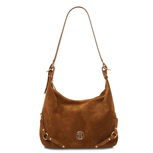 Cognac leather Shoulder Bags Sierra - by Tuscany Leather