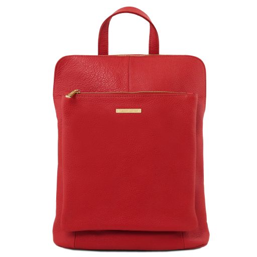 Lipstick Red leather Backpacks TL by Tuscany Leather
