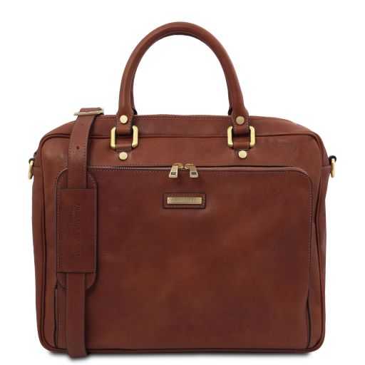 Brown leather Laptop Bags Pisa - by Tuscany Leather