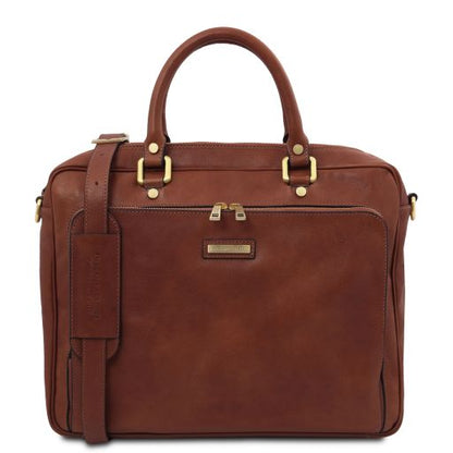 Brown leather Laptop Bags Pisa - by Tuscany Leather