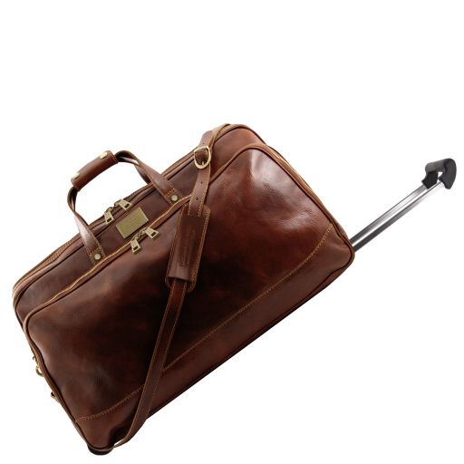 Dark Brown leather Suitcases Bora Bora by Tuscany Leather