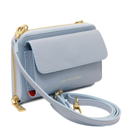 Urania - Leather wallet/phone holder with strap