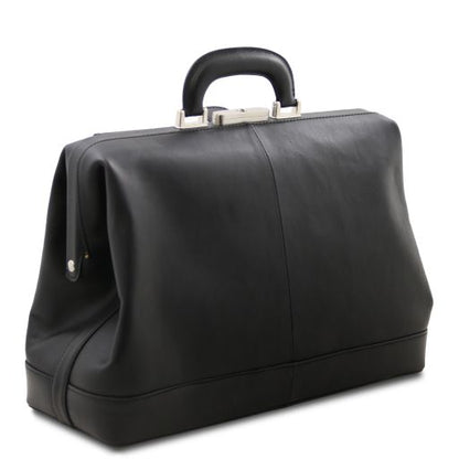 Black leather Doctor Bags Leonardo - by Tuscany Leather