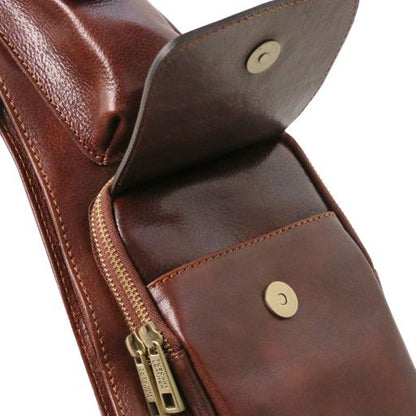 Leather crossover bag