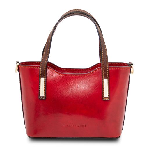 Red leather Handbags Amelia - by Tuscany Leather