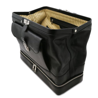 Black leather Doctor Bags Giotto - by Tuscany Leather
