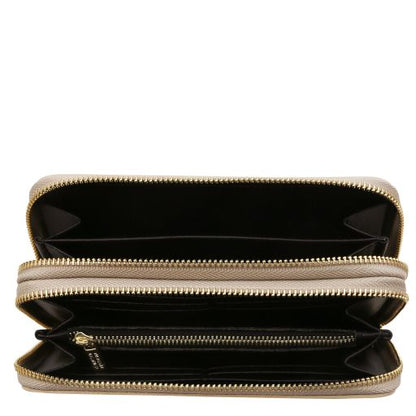 Gaia - Double zip around leather wallet