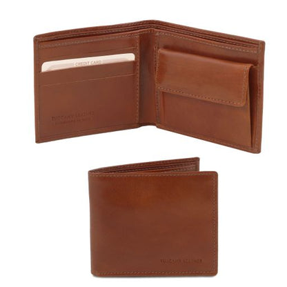 Brown leather Wallets & Money Clips Exclusive 2 by Tuscany Leather