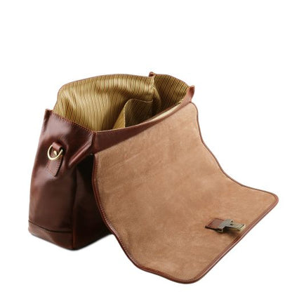 Dark Brown leather Briefcases Mantova - by Tuscany Leather