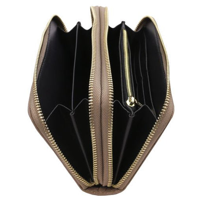 Ada - Double zip around soft leather wallet