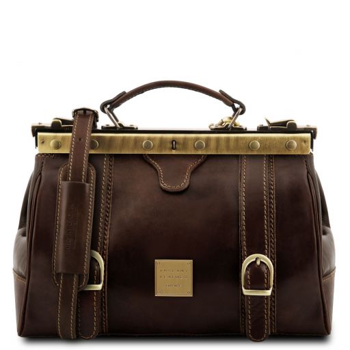 Dark Brown leather Doctor Bags Monalisa - by Tuscany Leather