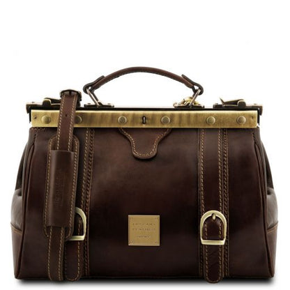 Dark Brown leather Doctor Bags Monalisa - by Tuscany Leather
