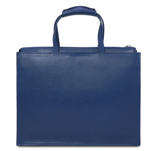Dark Blue leather Briefcases Palermo - by Tuscany Leather