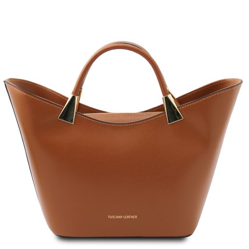 Cognac leather Handbags TL by Tuscany Leather